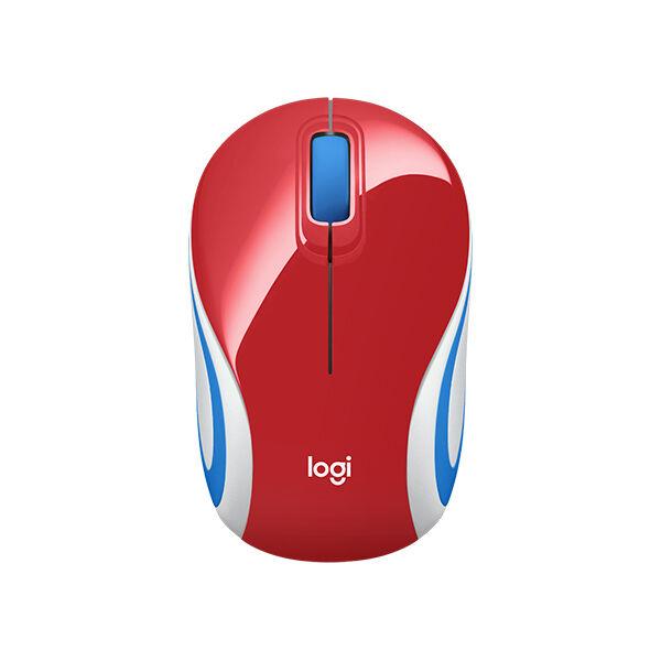 Logitech Bežični miš M187 Mini, Crveni