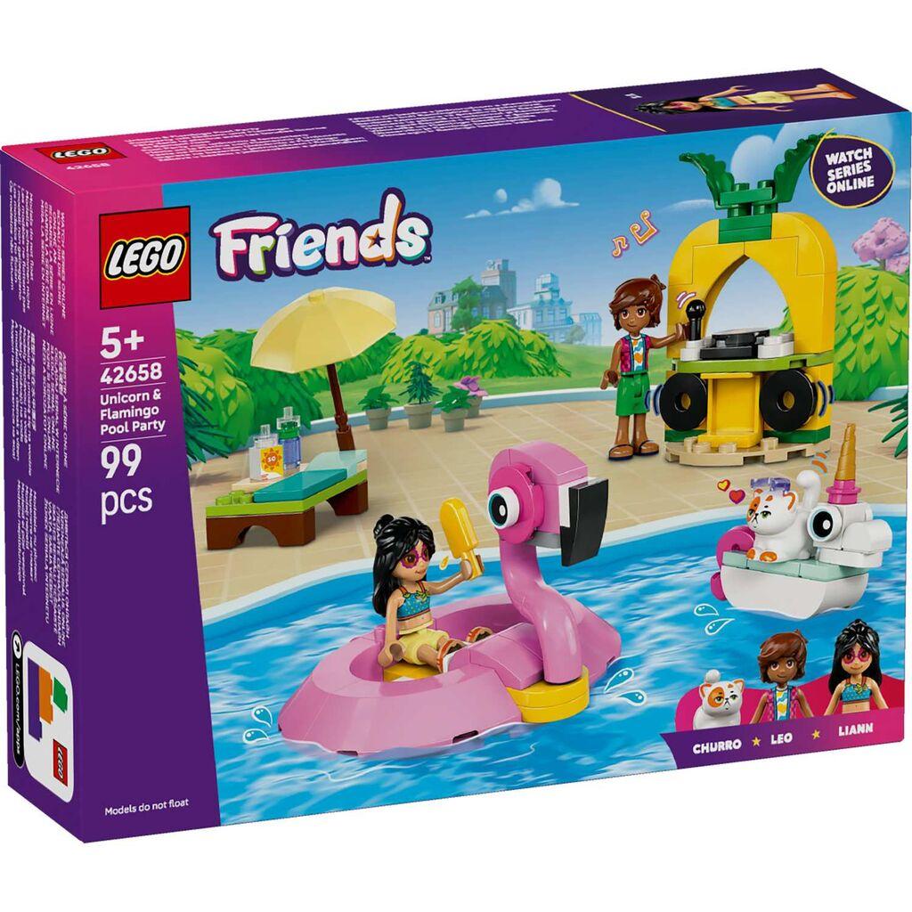 Lego igračke jednorog i flamingo zabava na bazenu