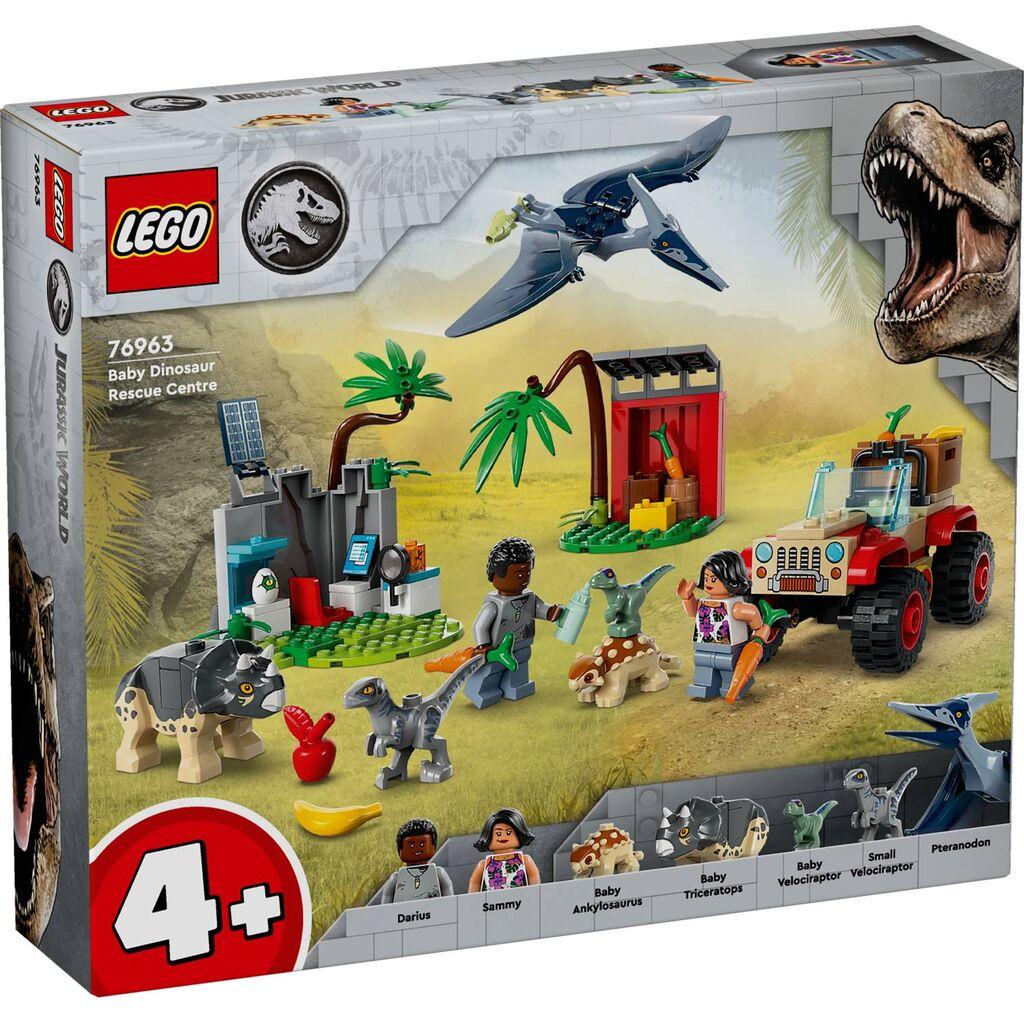 Lego Igračka kocke Jurassic World Baby Dinosaur Rescue Center 4g+,Šarena