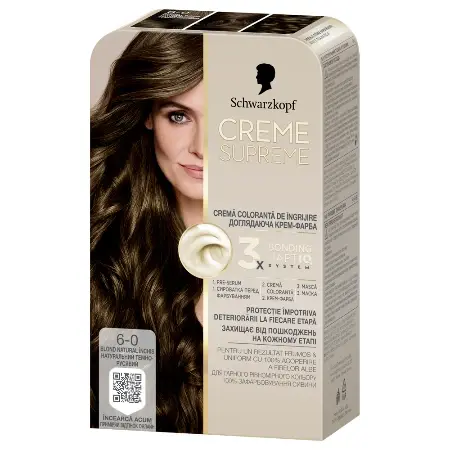 Schwarzkopf farba za kosu Creme Supreme, 6-0 prirodna svijetlosmeđa