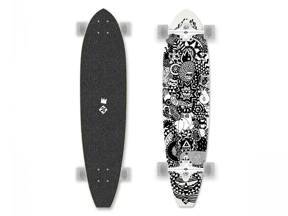 Longboard Street Surfing Rumble Jungle 36&Quot; BlackWhite
