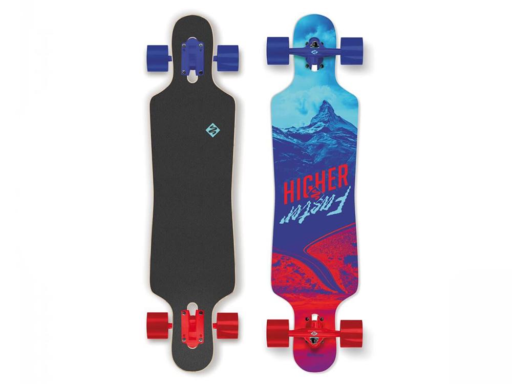 Longboard Street Surfing Curve Freeride 39&Quot; Higher Faster BlackBlueRed
