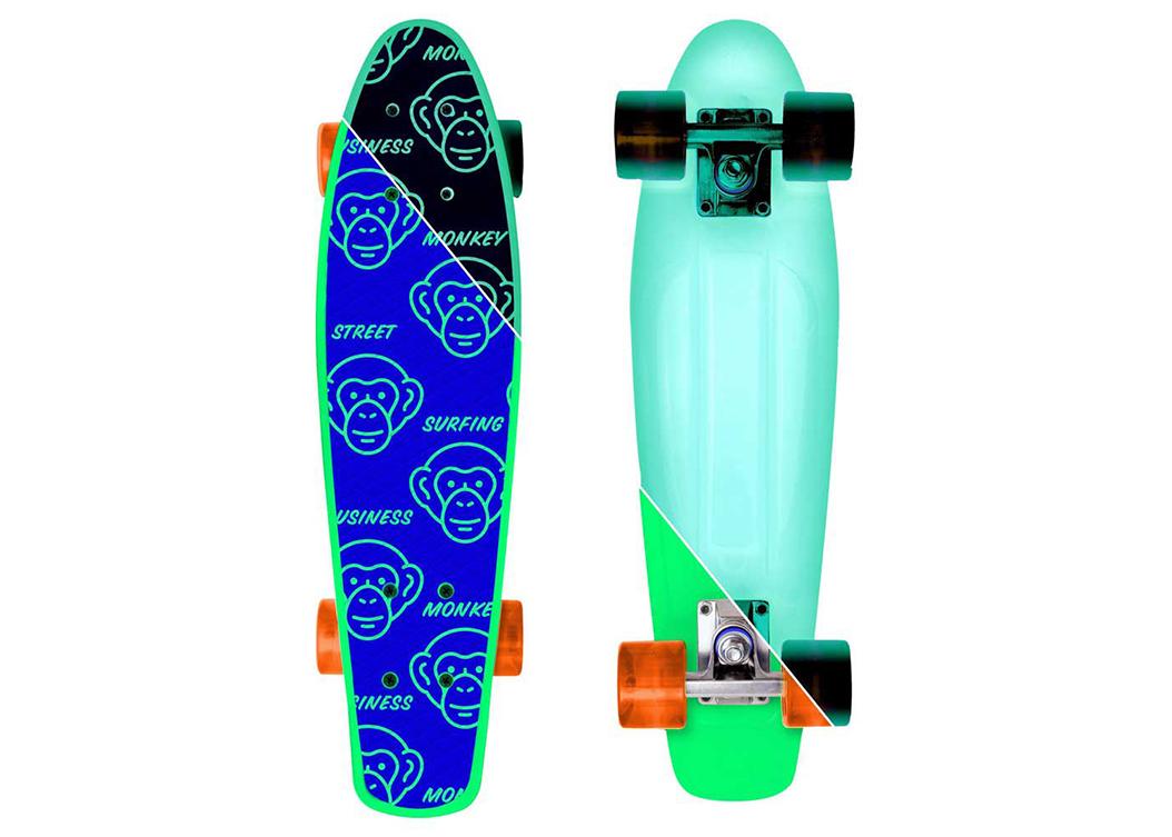 Pennyboard Street Surfing Beach Board Glow Monkey Business