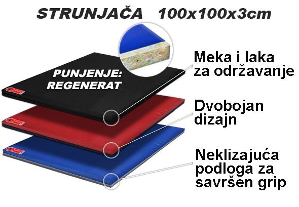 Strunjača Fitness 1M X 1M X 3Cm Neklizajuća