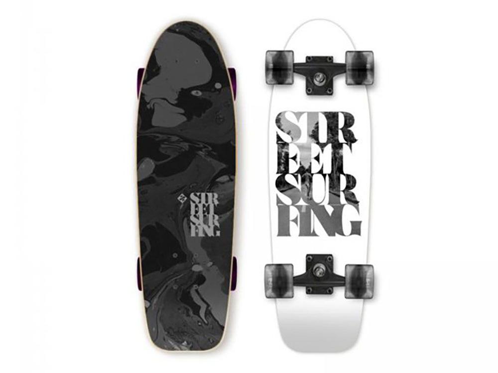 Longboard Street Surfing Kicktail White Soul