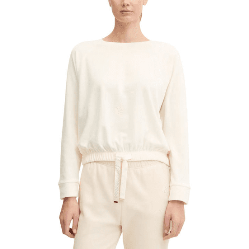 Boss Ženski duks Velour Sweatshirt, Bež