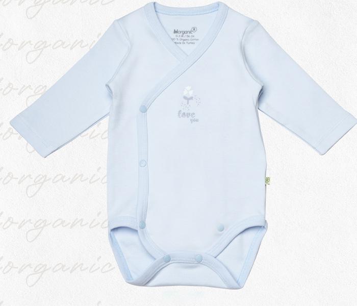 BiOrganic Bodi za bebe BiOrganic dugi rukav,lila,56cm.