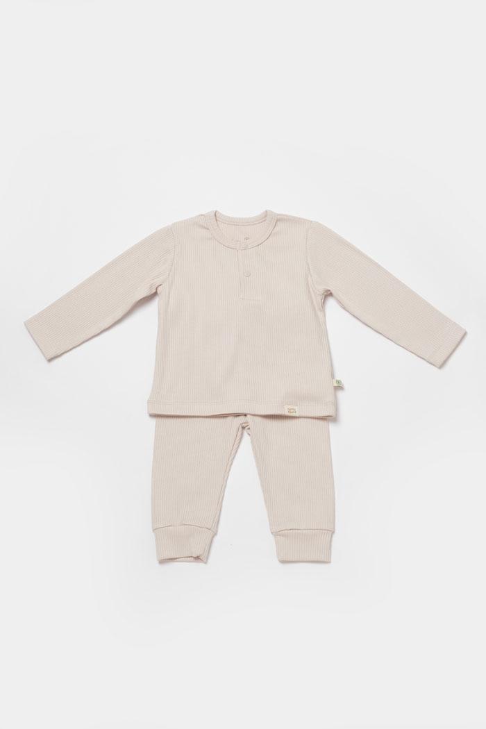 BiOrganic Bebi set BiOrganic 2/1 pantalone sa majicom, bež, 92cm