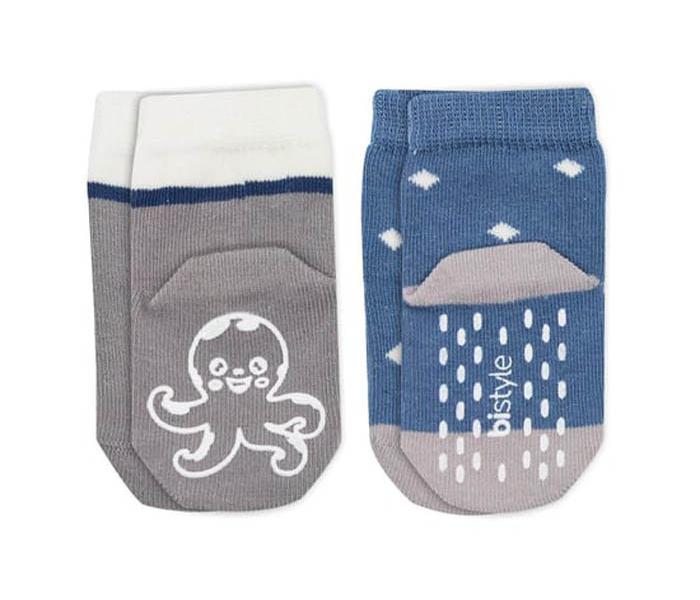 BiStyle Čarapice za bebe BiStyle neklizajuće 2/1 ,plave-12-24