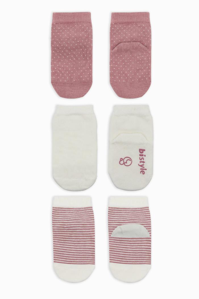 BiStyle Čarapice za bebe BiStyle neklizajuće 3/1 ,roze,00-03