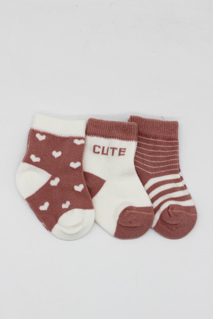 BiStyle Čarapice za bebe BiStyle 3/1,roze,00-03
