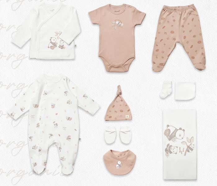 BiOrganic Bebi set za novorodence BiOrganic 10/1,braon/bež,56cm.