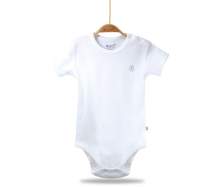 BiOrganic Bodi za bebe BiOrganic kratkih rukava basic bijeli 92