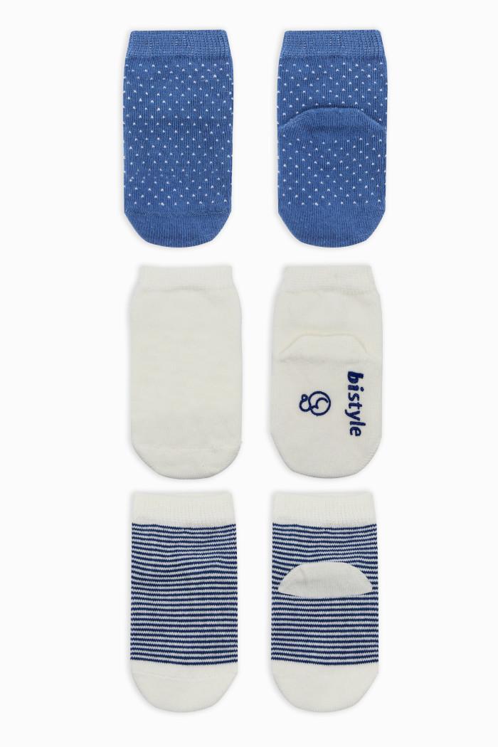 BiStyle Čarapice za bebe BiStyle neklizajuće 3/1 ,plave,00-03