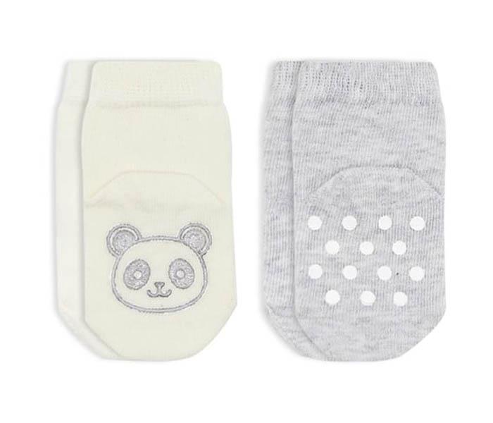 BiStyle Čarapice za bebe BiStyle neklizajuće 2/1 ,sive-bež-12-24