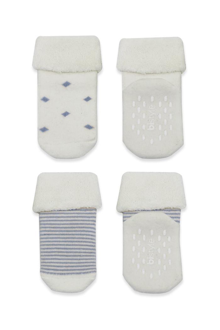 BiStyle Čarapice za bebe BiStyle neklizajuće pamučne 2/1 ,plave,24-36