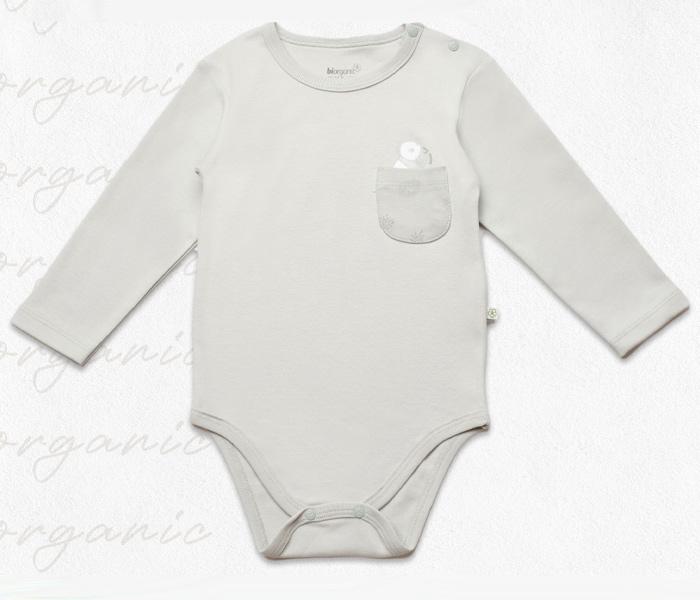 BiOrganic Bodi za bebe BiOrganic dugi rukav,zeleni,1