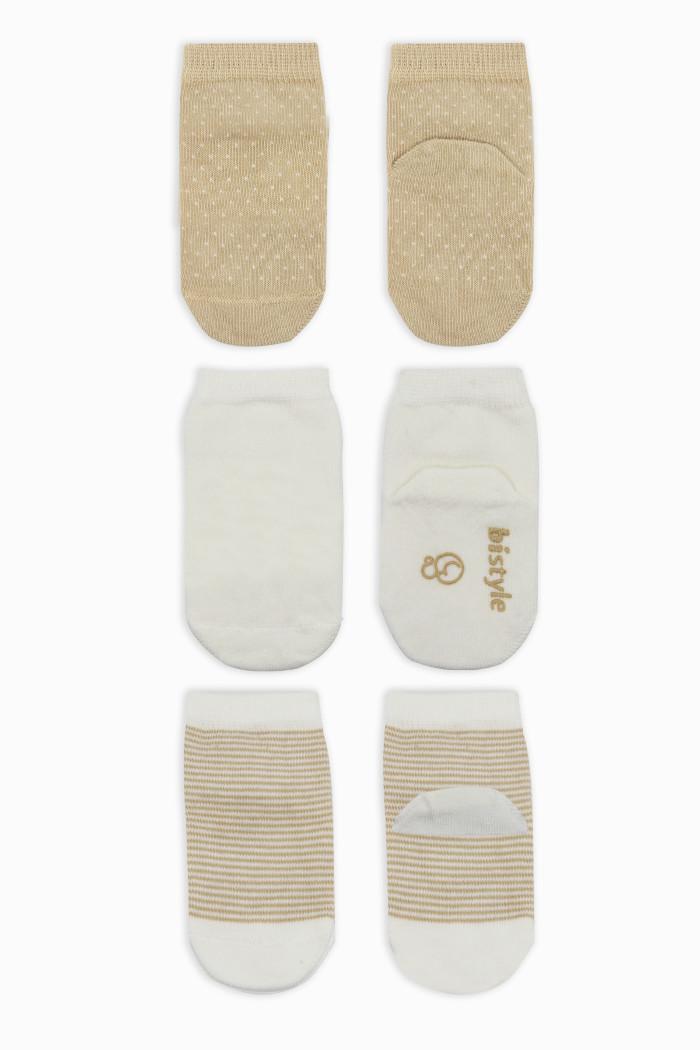 BiStyle Čarapice za bebe BiStyle neklizajuće 3/1 ,bež,00-03