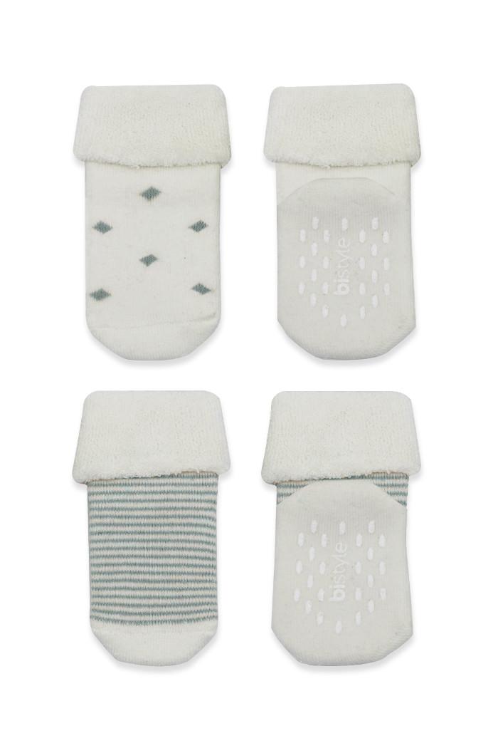 BiStyle Čarapice za bebe BiStyle neklizajuće pamučne 2/1 ,zelene,12-24