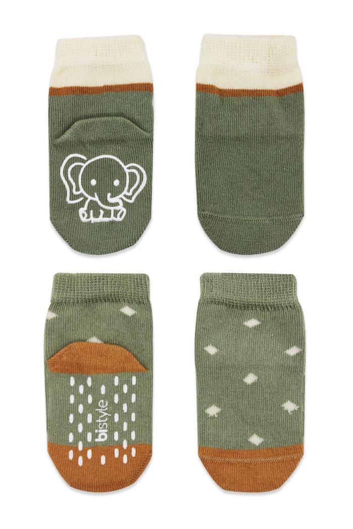 BiStyle Čarapice za bebe BiStyle neklizajuće 2/1 ,zelene,06-12