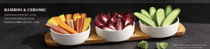 Set zdjela 14*14*4.5cm na drvenom stalku  BW20-97