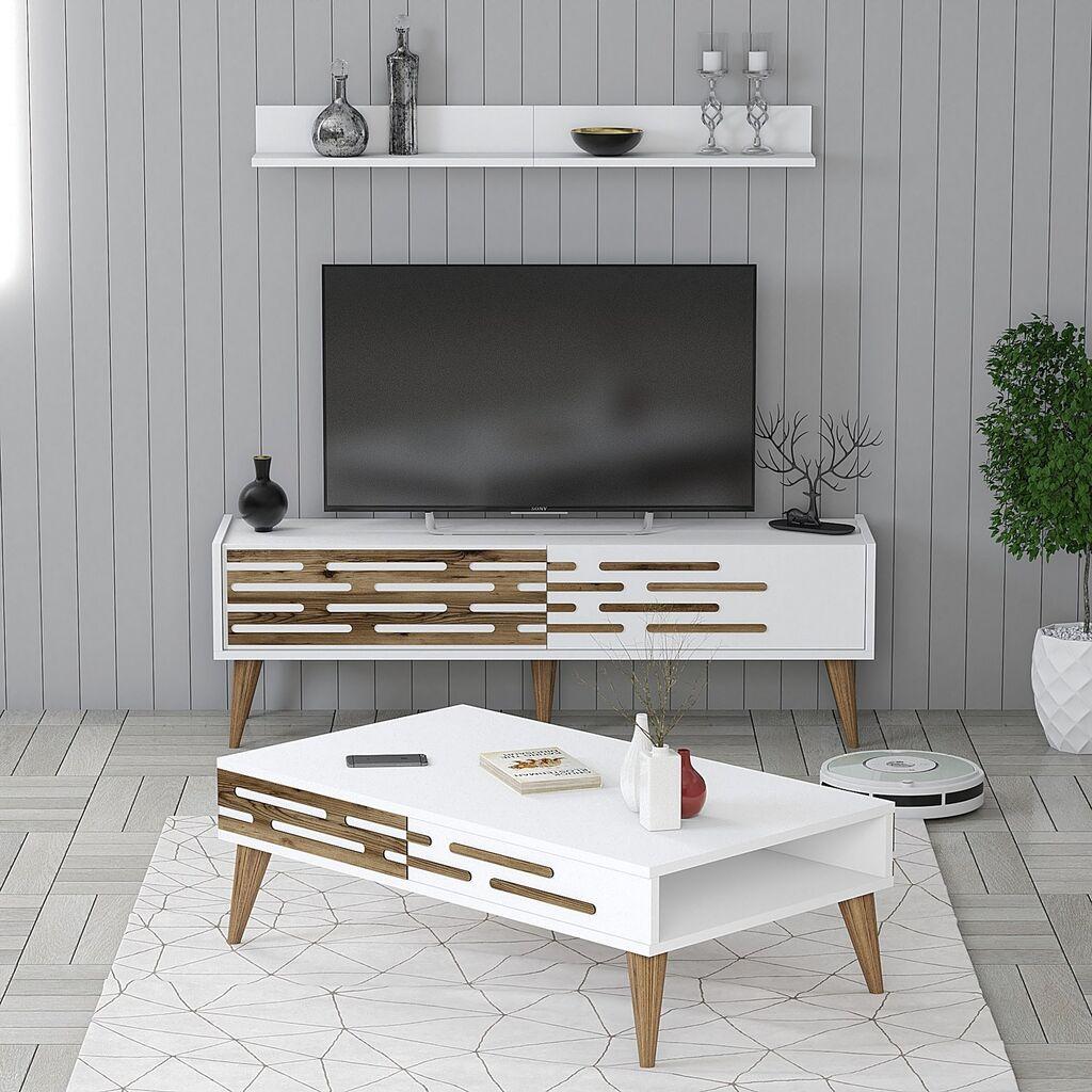 Hanah Home Set namještaja za dnevni boravak Valensiya 140, 3 dijela, Bijela