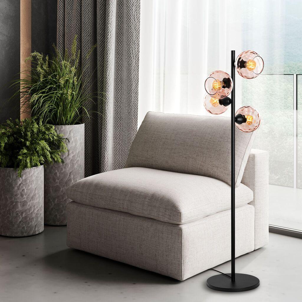 Opviq Podna lampa Benek-15-14533, 36x36x135 cm, IP20, Crno-roza
