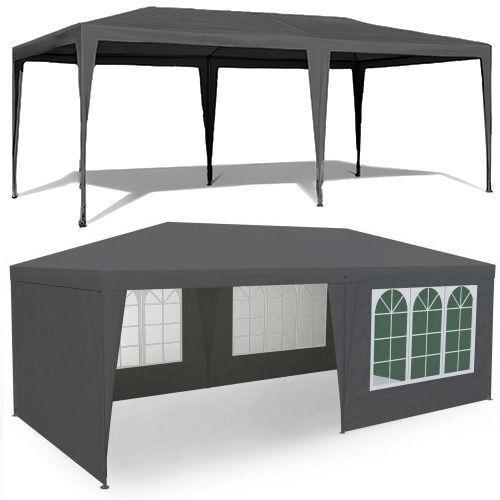 Vrtni šator, 3x6 m, 6 strana, siva