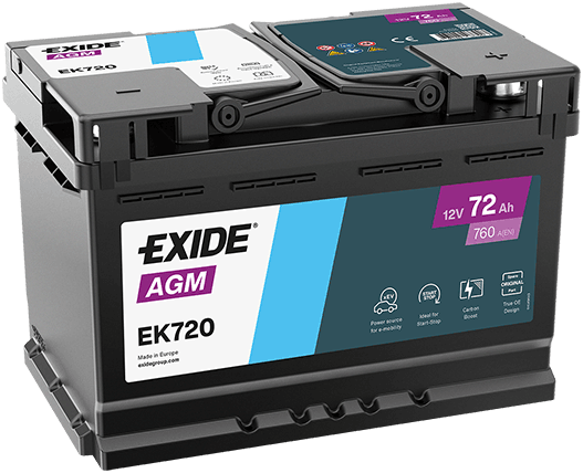 Exide 12V/72Ah+D  AGM (760A)