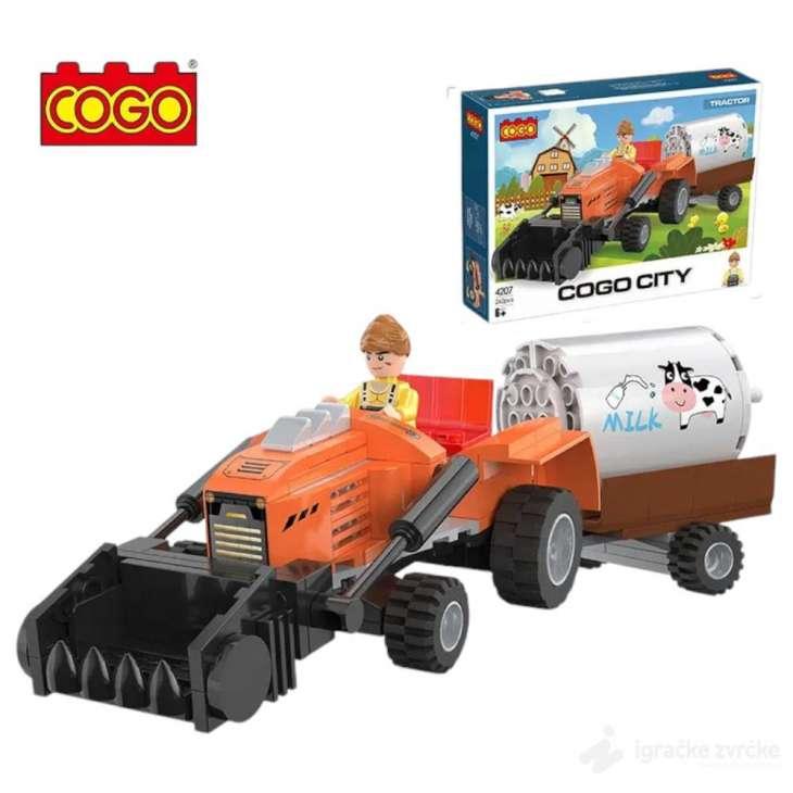 COGO Kockice traktor sa priključnom mašinom 263 PCS 4207, Narandžasti