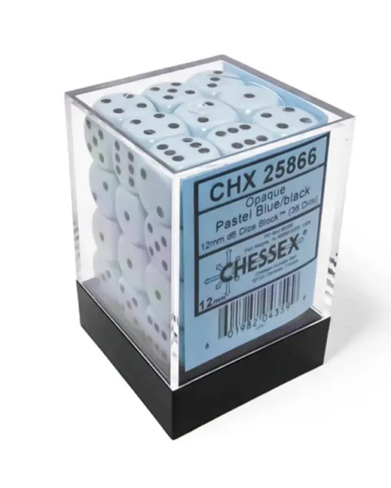 Chessex Set kockica Opaque Polyhedral, 12mm, 36 komada, Plavo-crne