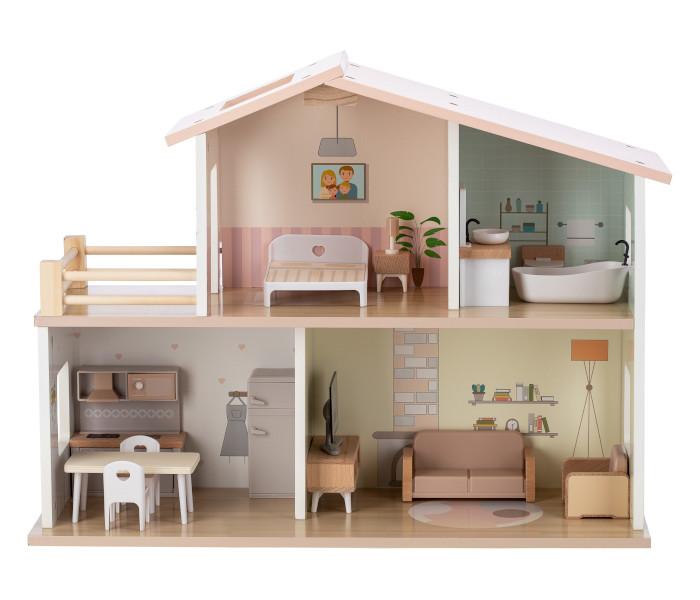 Drvena kućica Free 2 play sa namještajem