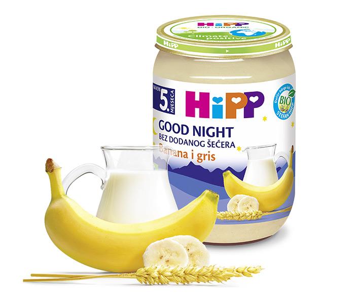 Hipp Kašica Za Laku Noć - Griz I Banana 190G
