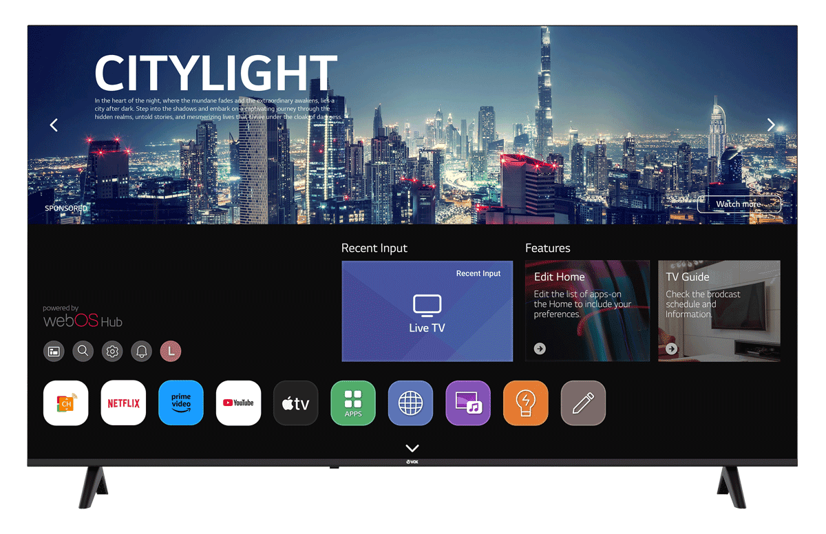 Vox TV 65WOS684BU, 65", UHD, Pametni, Crni