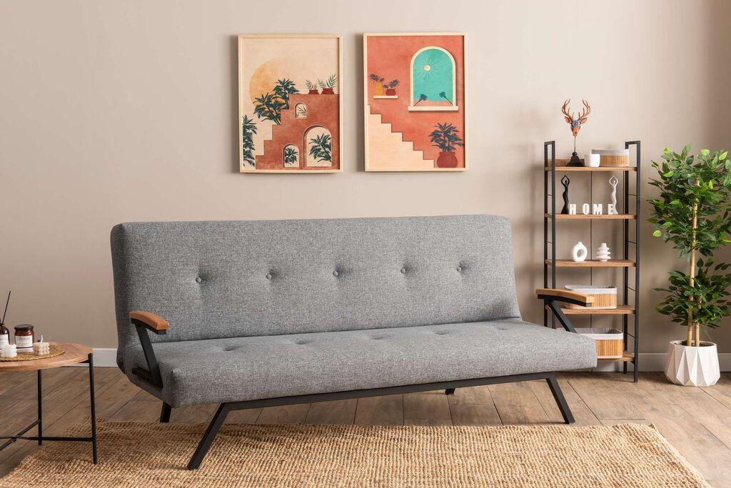 Atelier del Sofa Zven sofa na razvlačenje, 180x64x78cm, Siva