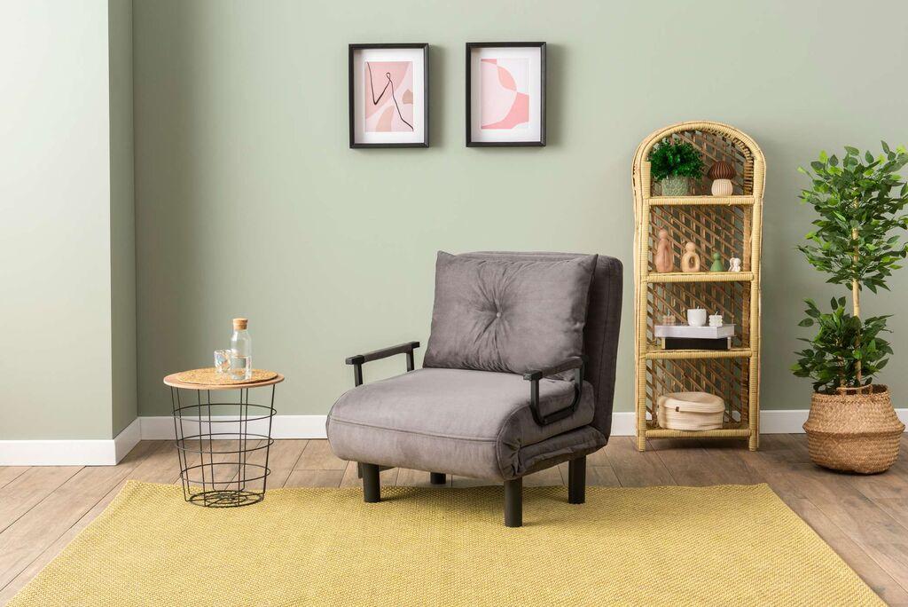 Atelier del Sofa Sento sklopiva fotelja, 175x50x75cm, tamno siva