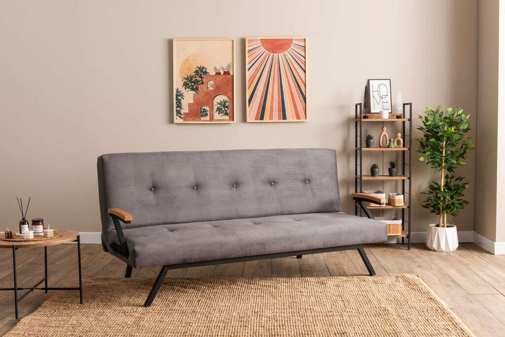 Atelier del Sofa Zven sofa na razvlačenje, 180x64x78cm, Tamno siva