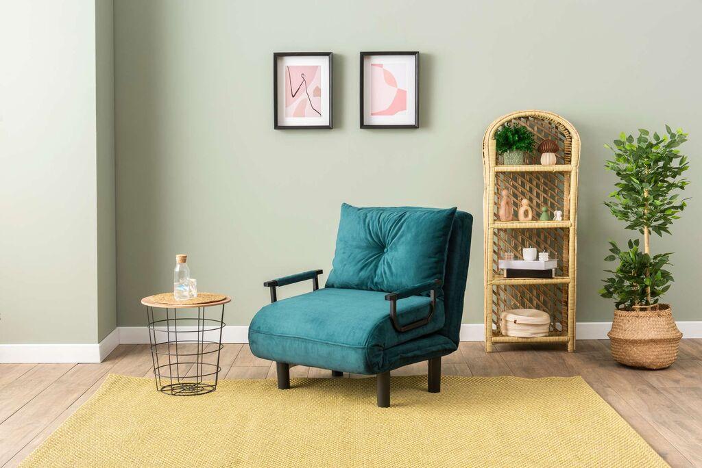 Atelier del Sofa Fotelja na razvlačenje Sento, 175x50x75cm, Petrolej