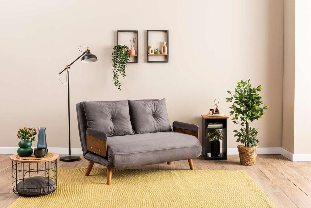 Atelier del Sofa Dvosjed na razvlačenje Cosmo, 190x120x82cm, Tamno siva