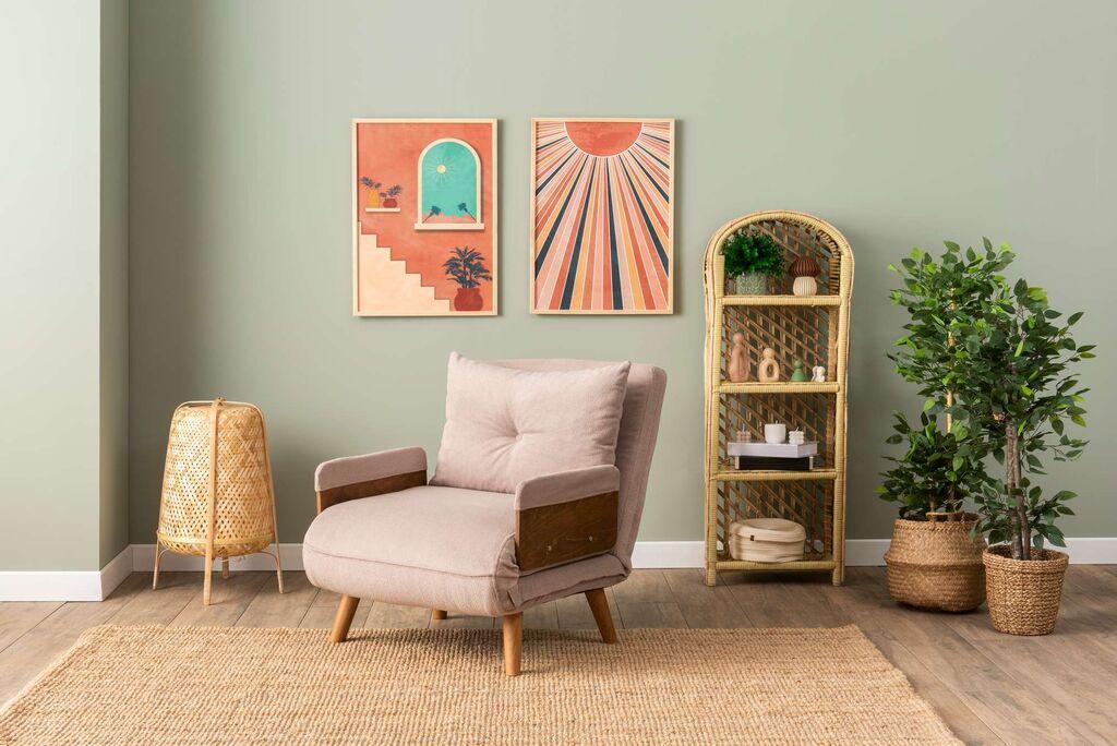 Sklopiva fotelja Atelier del Sofa Cosmo, 190x70x82cm, Prljavo roze