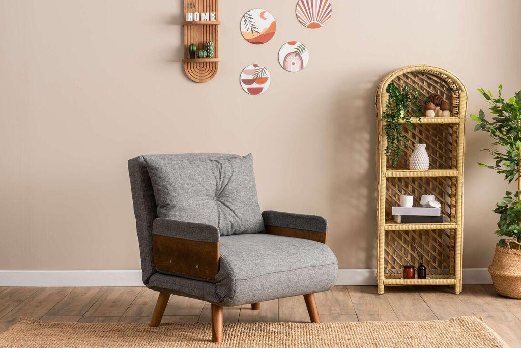 Atelier del Sofa Fotelja na razvlačenje Cosmo, 190x70x82cm, Siva