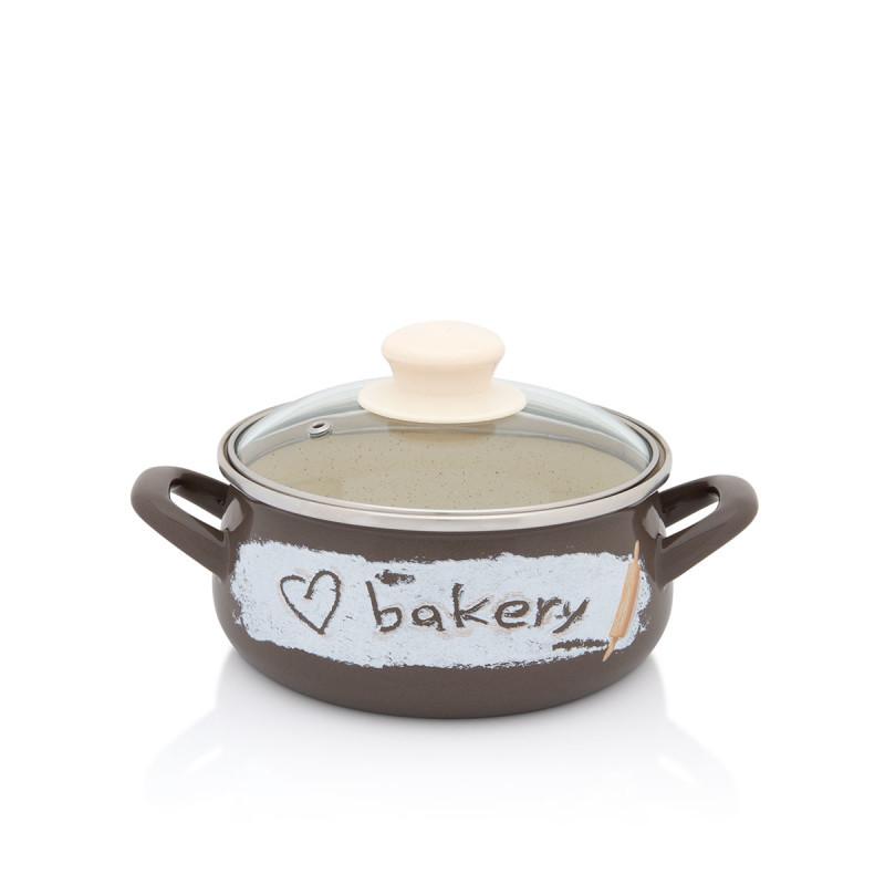 Metalac Posuđe Lux Šerpa 16 Sa Staklenim Poklopcem Bakery, Braon Bež