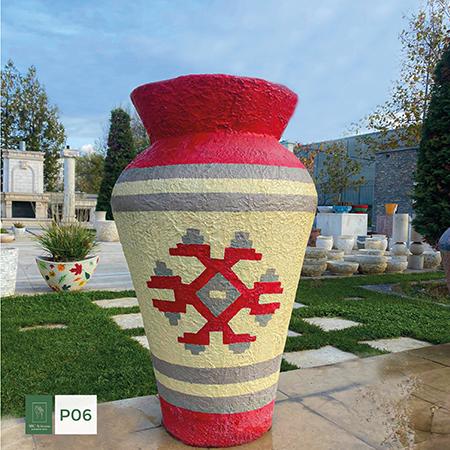 Baufixit Saksija Fiberstone Ručno Oslikana W63Xh95Cm40Kg P06-63-95