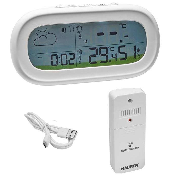 Maurer Digitalna meteorološka stanica sa USB punjačem i daljinskim