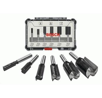 Bosch set ravnih glodala, 6 komada, držač 6 mm 2607017465, 6-dijelni set ravnih glodala.