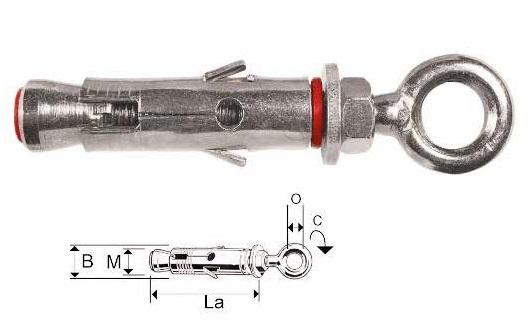 MAURER PLUS ITALIJA Anker tipla čelična sa okastim šrafom M6 12X45mm