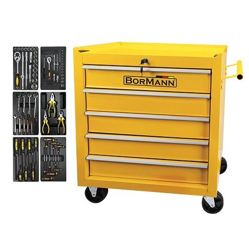 Bormann Kolica metalna s 5 lad. i 66 alata 64x36x62cm BWR7100SET