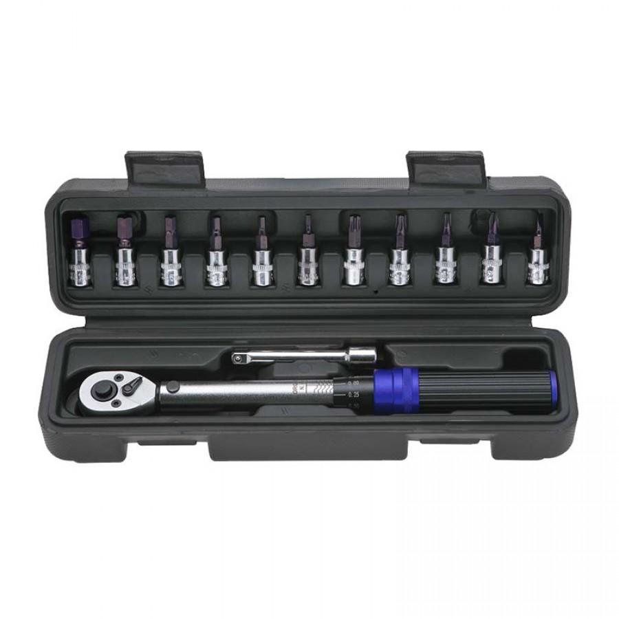 Moment ključ 1/4" 5-25Nm sa 13 nasad. ključeva BHT7863