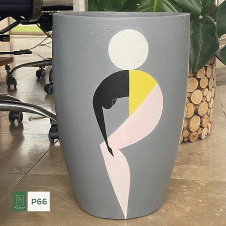 Baufixit Saksija Fiberstone Ručno Oslikana W30Xh62Cm14Kg P66-30-62