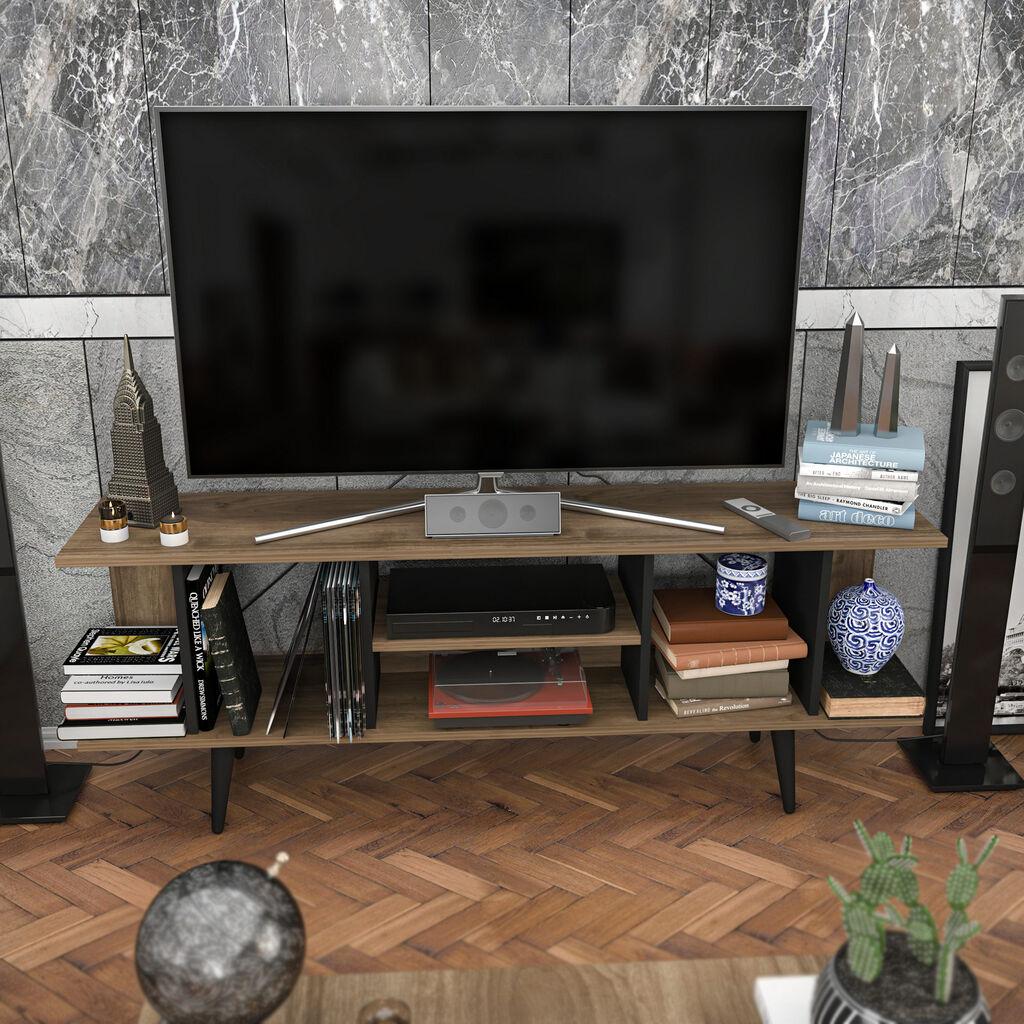 Hanah Kućna TV komoda Akya, 160x38,6x35 cm, Smeđe-crna